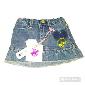 🆕️Vintage Y2K Beverly Hills Polo Club Skort Denim Sport Sz 2T NWT
